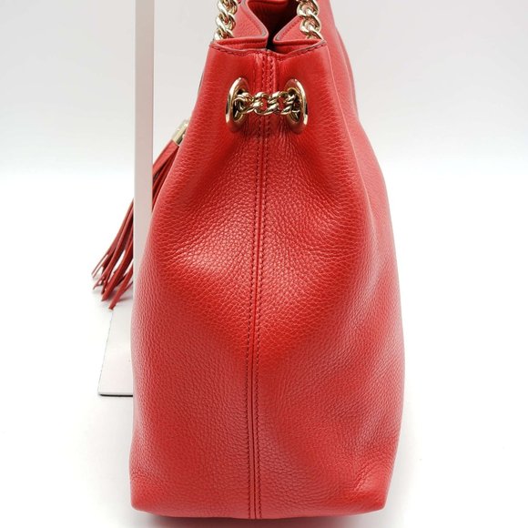 100% Authentic Gucci Soho Medium Red Shoulder Bag - Picture 3 of 16